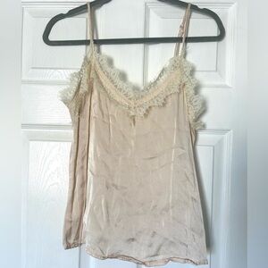 Sugarlips Lace Trim Satin Camisole Junior’s Small Light Pink